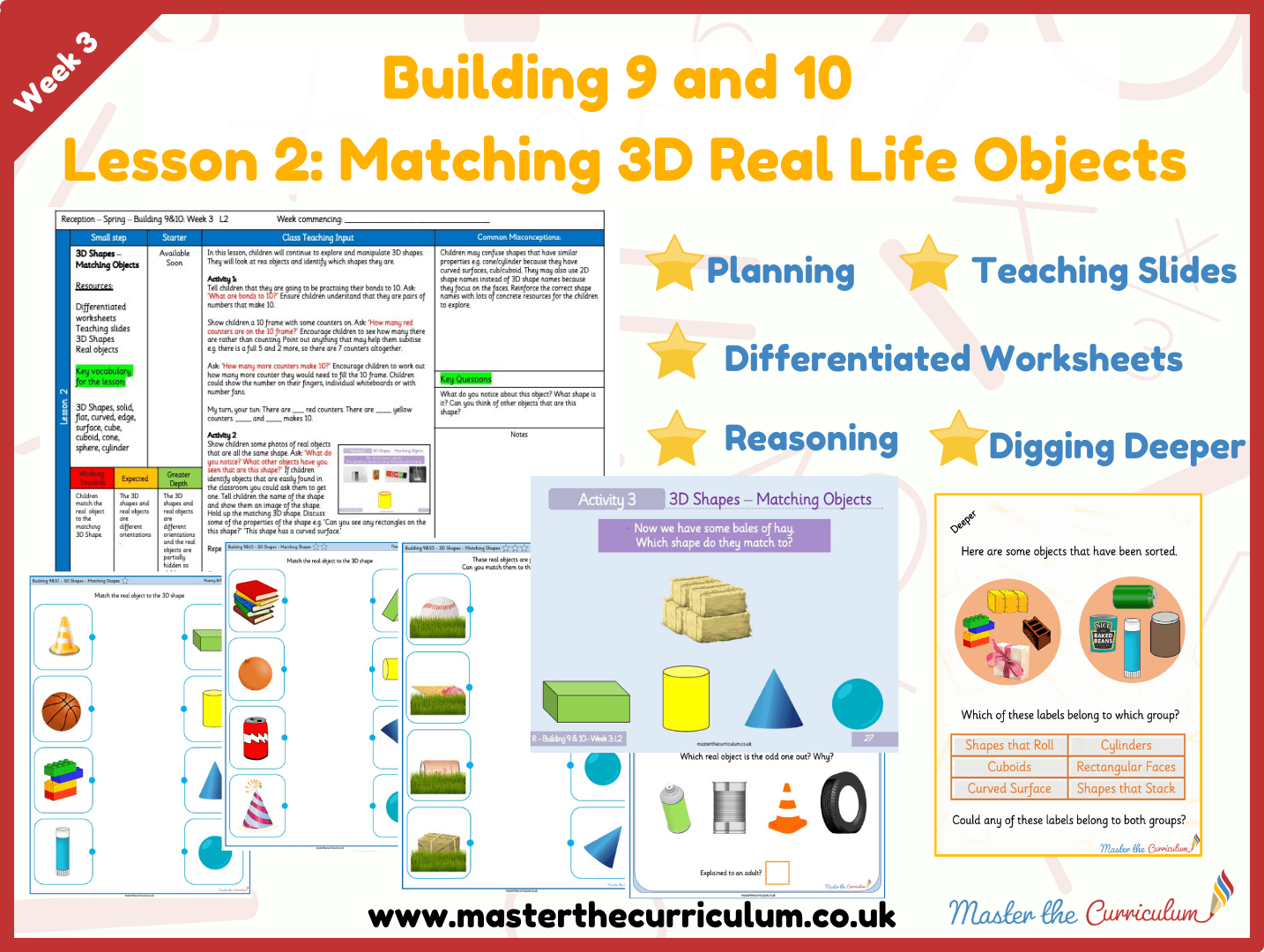 Cover of Building 9 and 10: Week 3: Lesson 2 – Matching 3D Objects with Real Life Objects