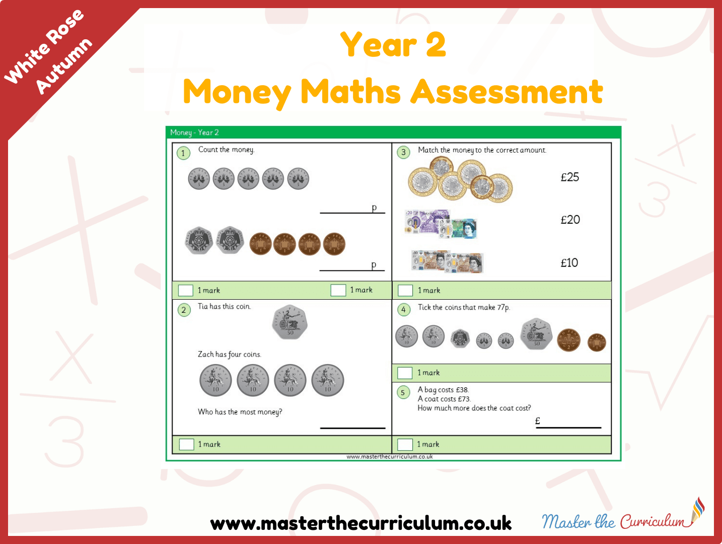 Cover of Year 2 Money Maths Assessment