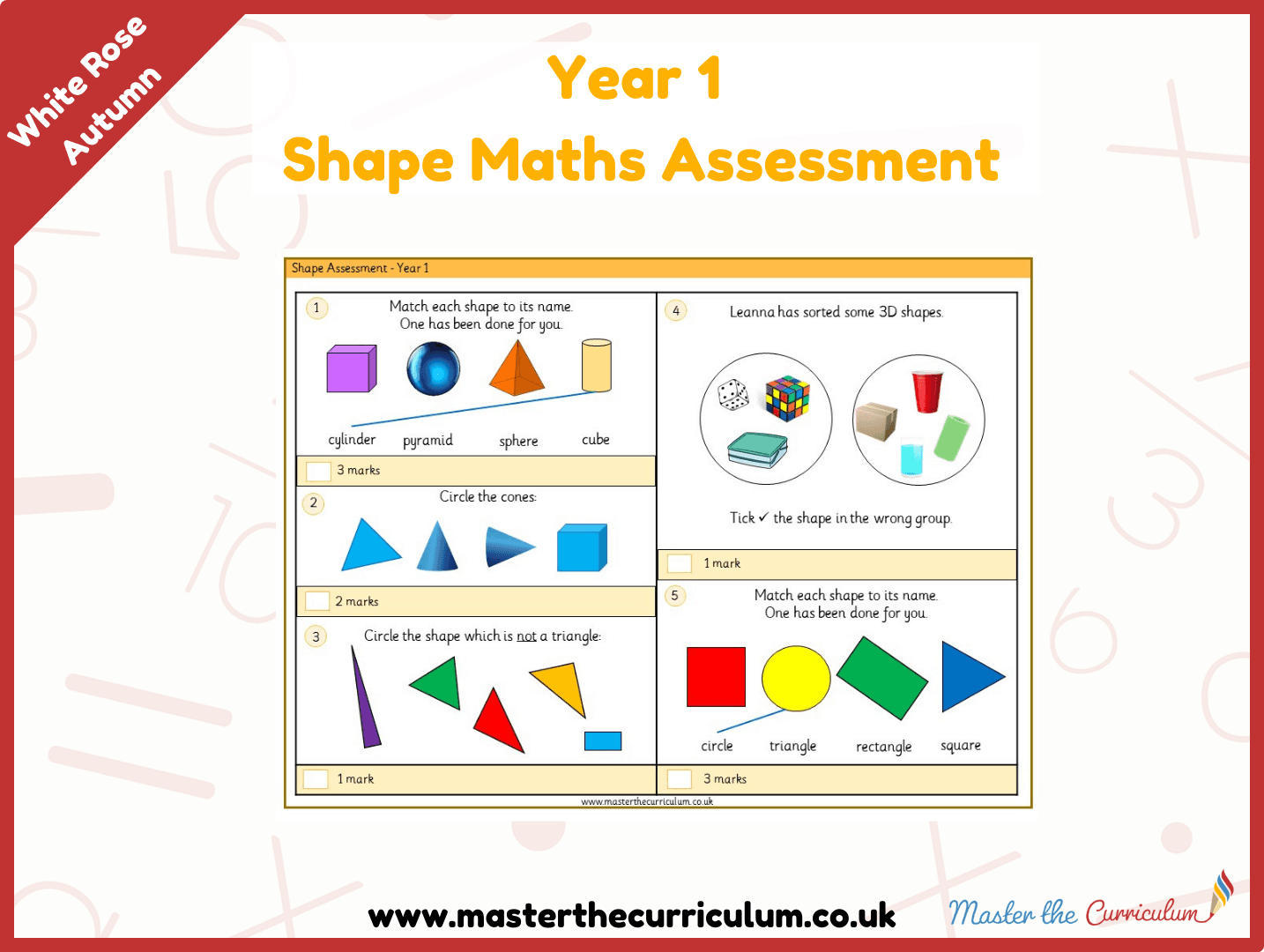 Cover of Year 1 Shape Maths Assessment