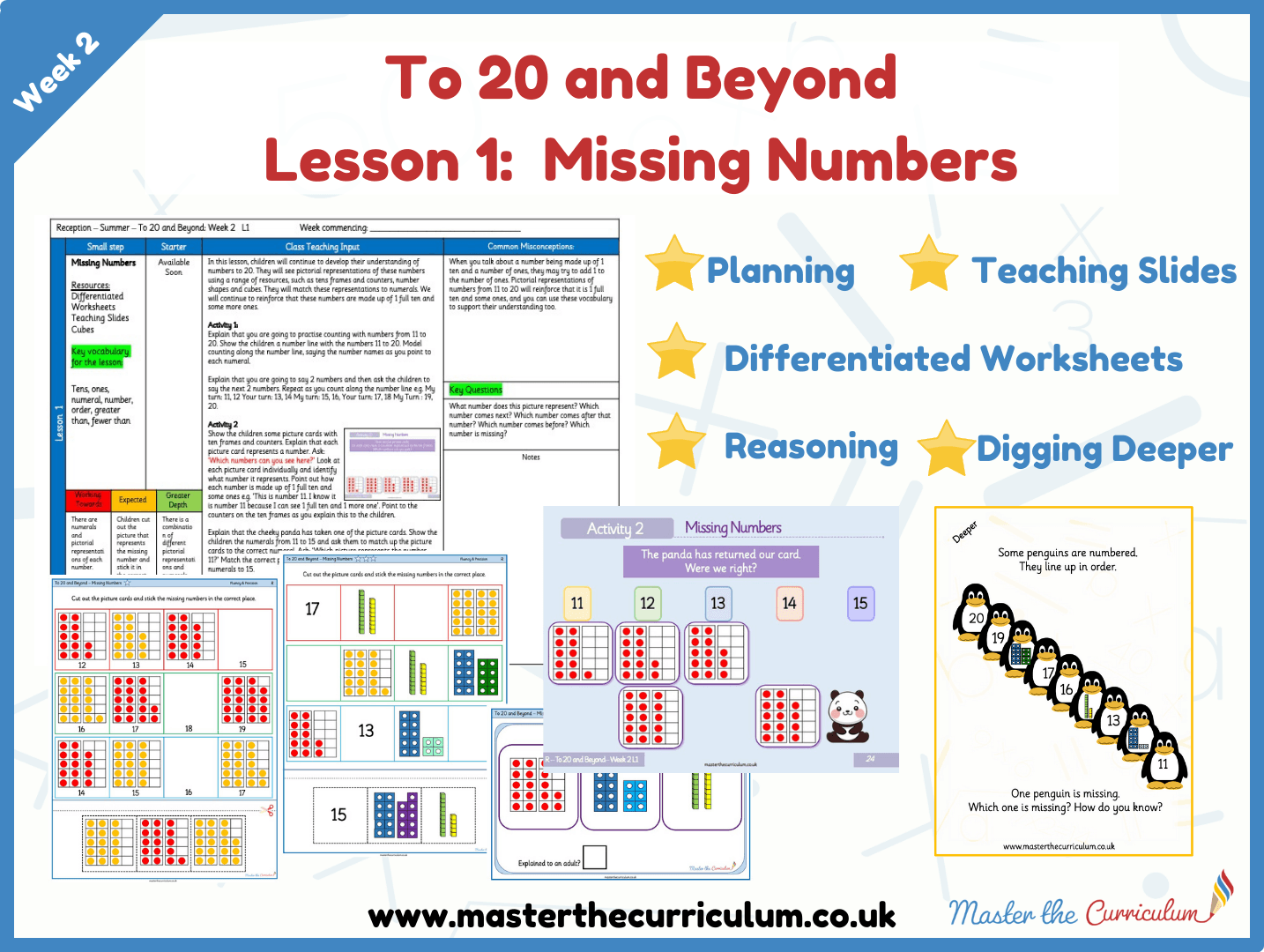 Cover of To 20 and Beyond: Week 2: Lesson 1 – Missing Numbers