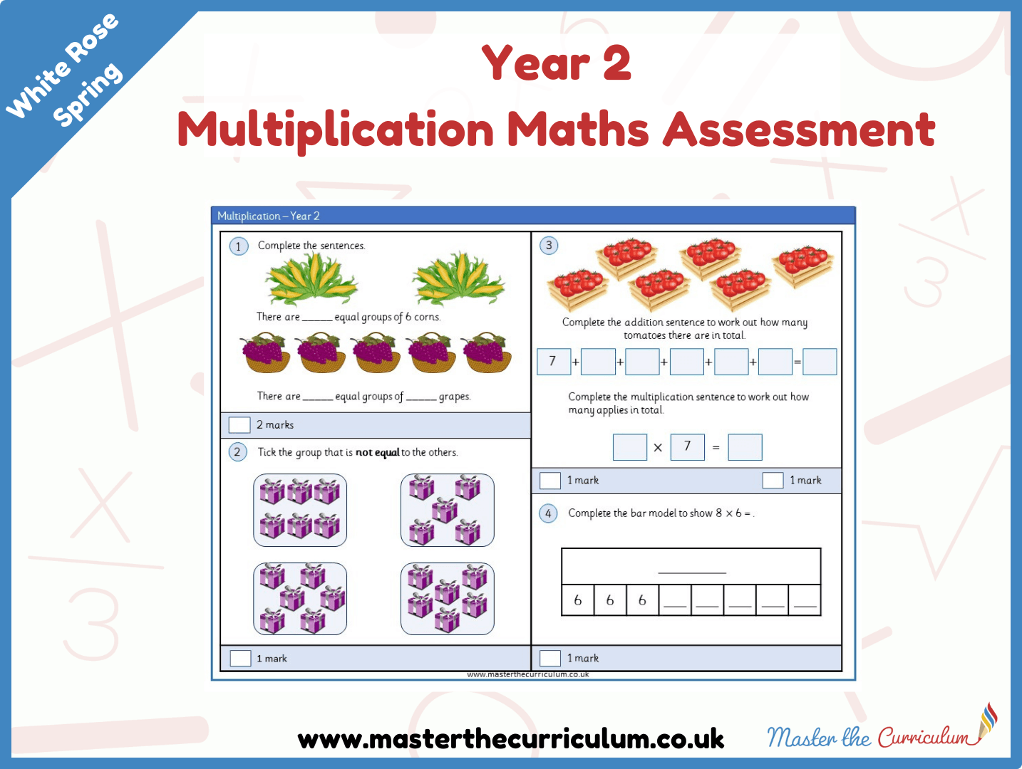 Cover of Year 2 Multiplication Maths Assessment