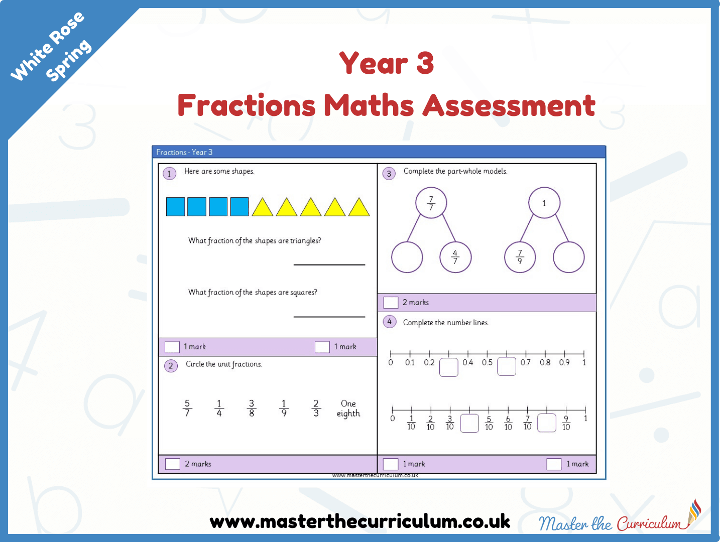 Cover of Year 3 Fractions Maths Assessment