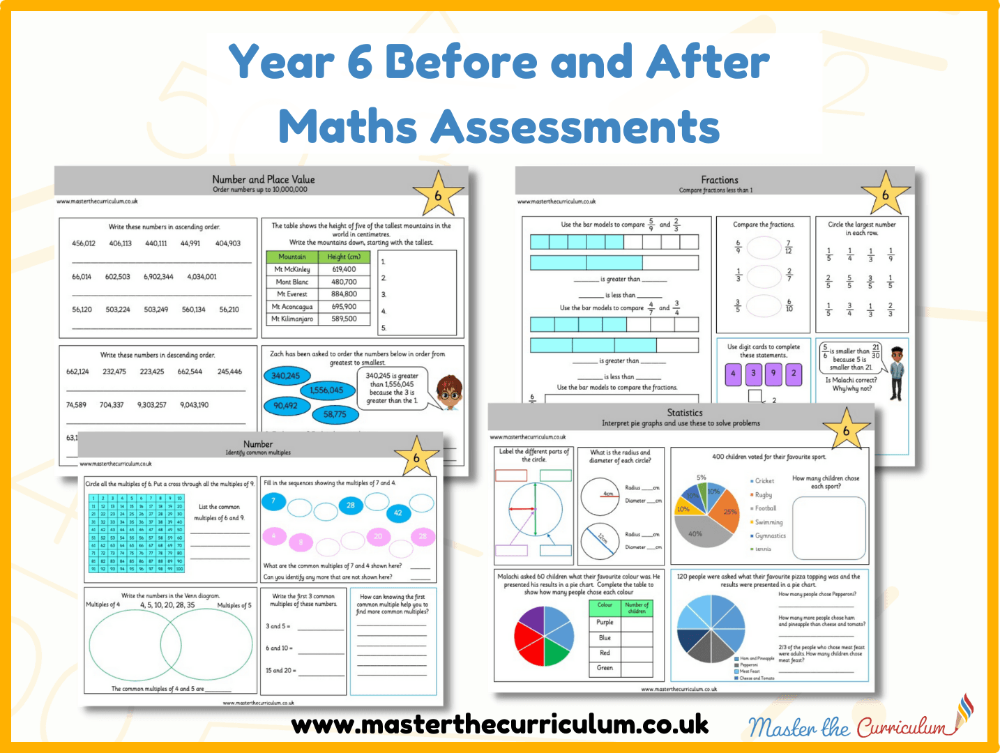 Cover of Year 6 Before and After Maths Assessments