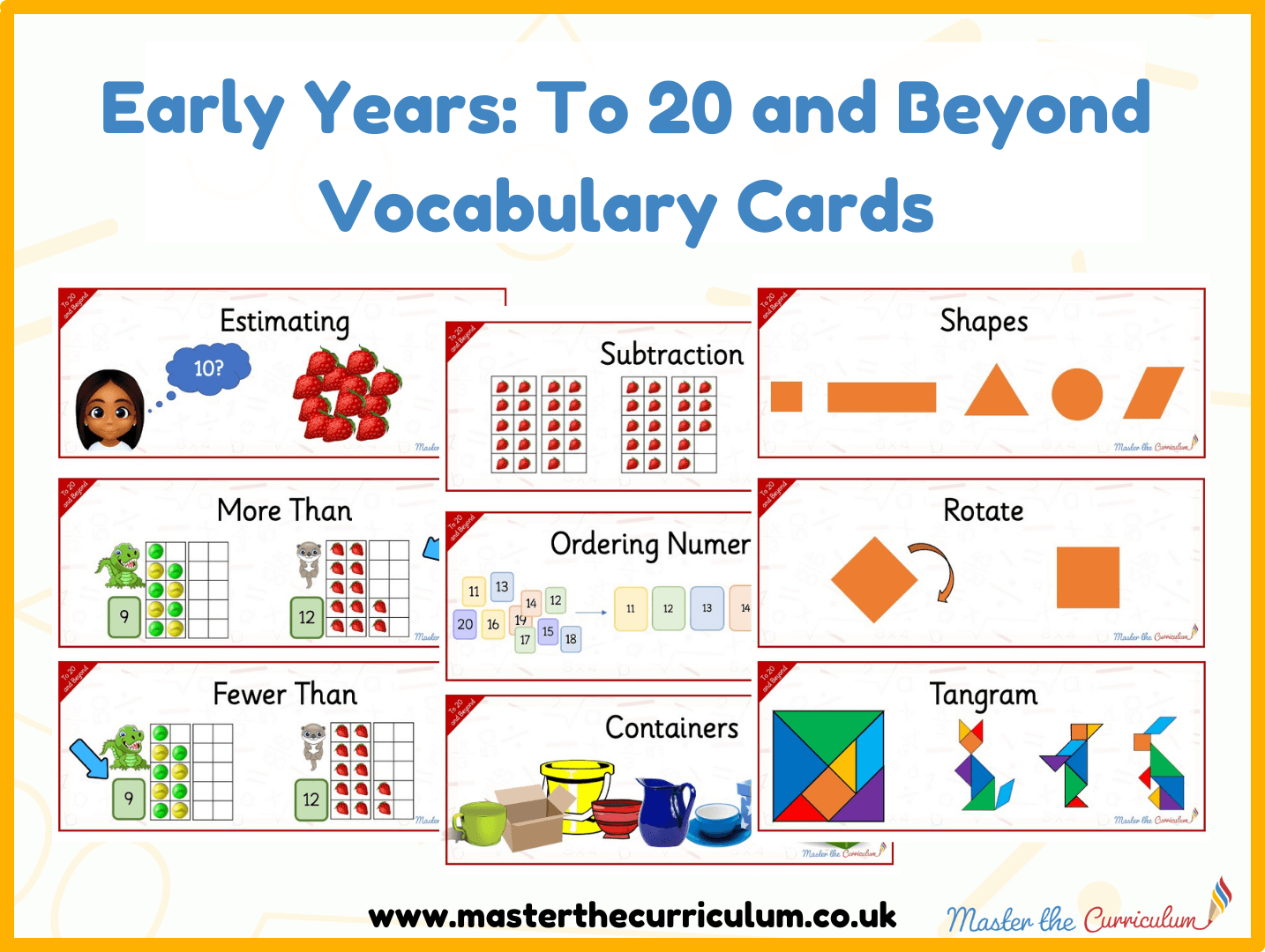 Cover of To 20 and Beyond Vocabulary Cards