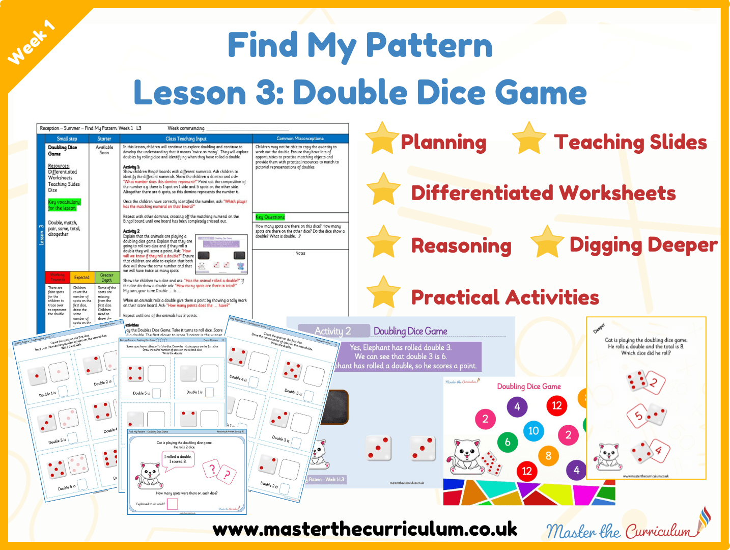 Cover of Find my Pattern: Week 1 Lesson 3 – Double Dice Game