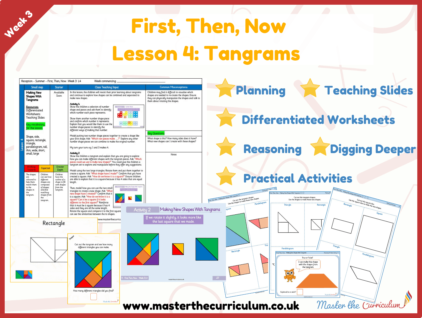 Cover of First, Then, Now: Week 3 Lesson 4 – Tangrams