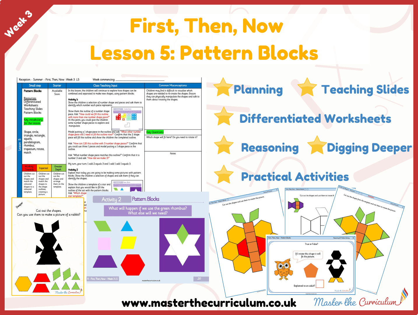 Cover of First, Then, Now: Week 3 Lesson 5 – Pattern Blocks