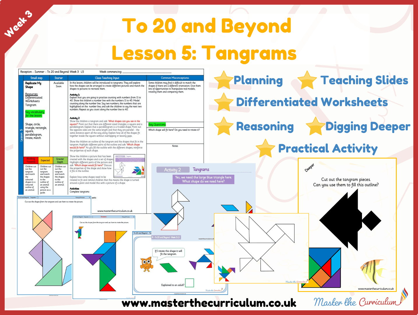 Cover of To 20 and Beyond: Week 3: Lesson 5 – Tangrams