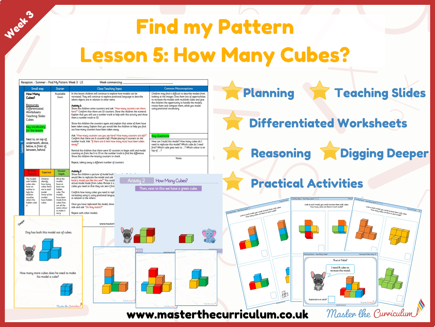 Cover of Find my Pattern: Week 3 Lesson 5 – How many cubes?