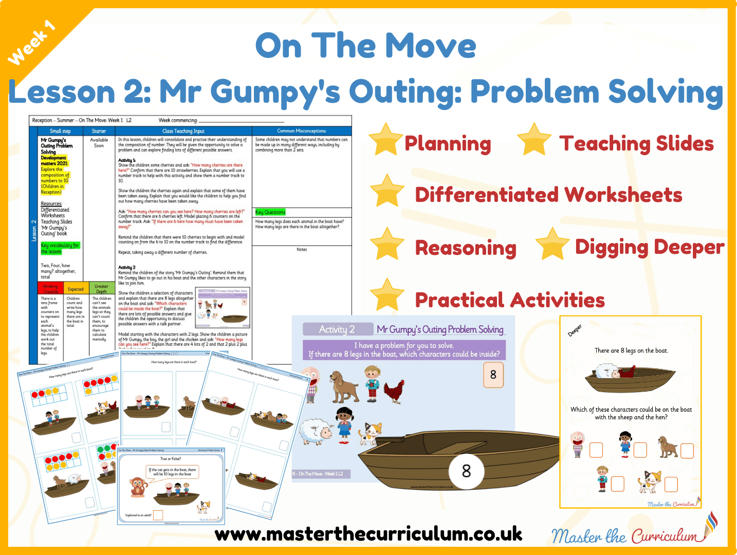 Cover of On the Move: White Rose Week 1 Lesson 2 – Mr Gumpy’s Outing: Problem Solving