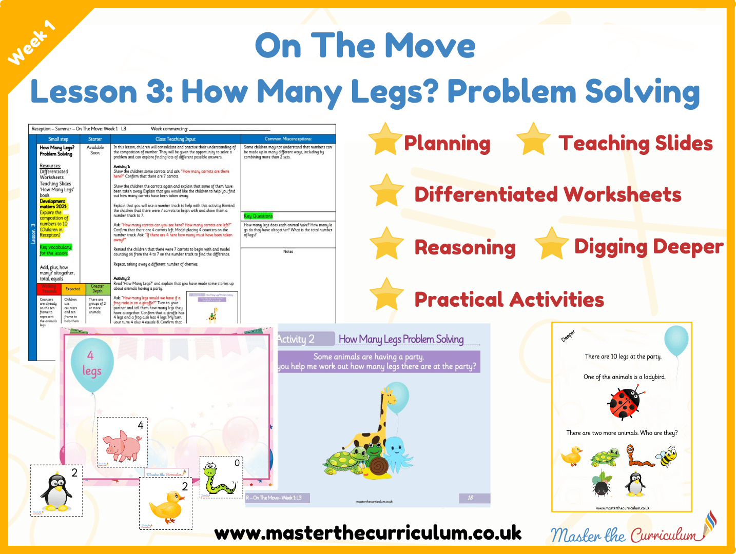 Cover of On the Move: White Rose Week 1 Lesson 3 – How Many Legs: Problem Solving
