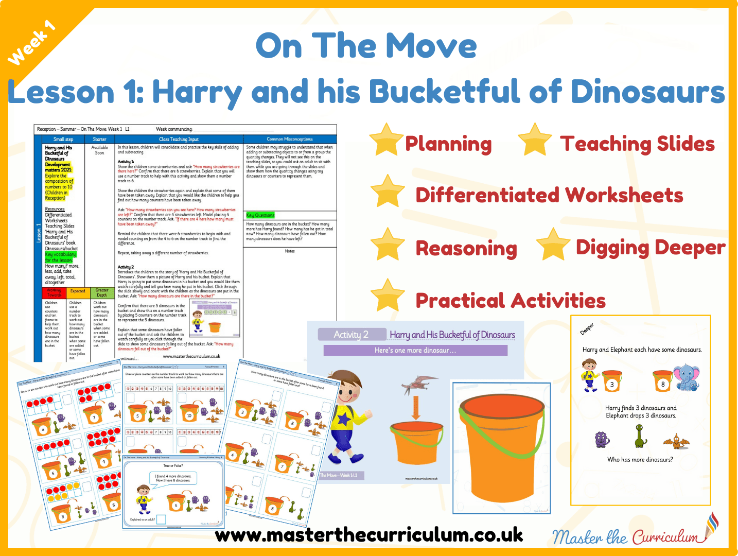 Cover of On the Move: Week 1 Lesson 1 – Harry and his Bucketful of Dinosaurs