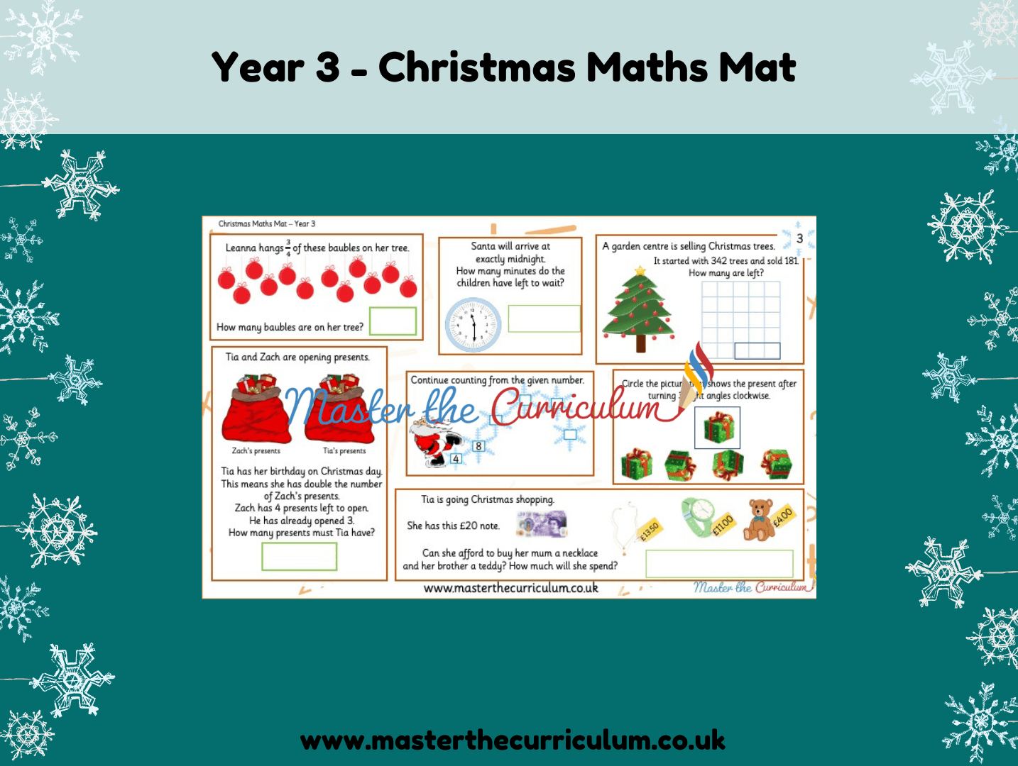 Cover of Year 3 – Christmas Maths Mat