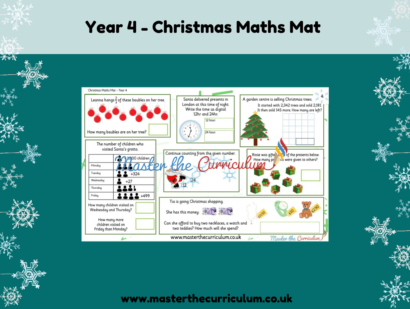 Cover of Year 4 – Christmas Maths Mat