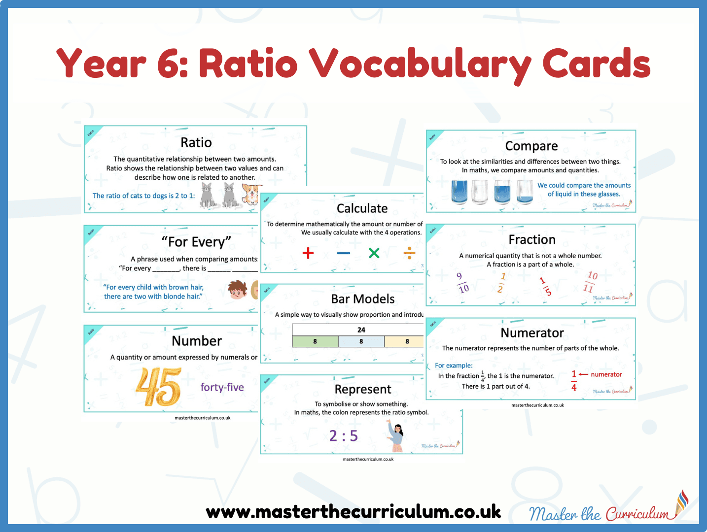 Cover of Year 6 – Ratio Vocabulary Cards