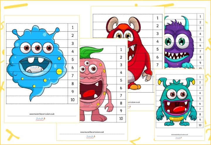 Cover of Monster Themed Puzzles 1 – 10