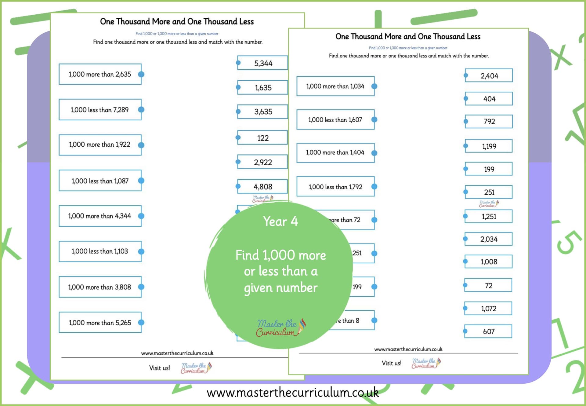 Cover of Find 1,000 More or Less Matching Activity
