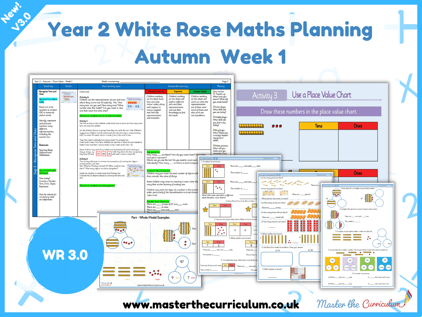 Cover of Year 2 White Rose 3.0 – Autumn Term Week 1 Place Value