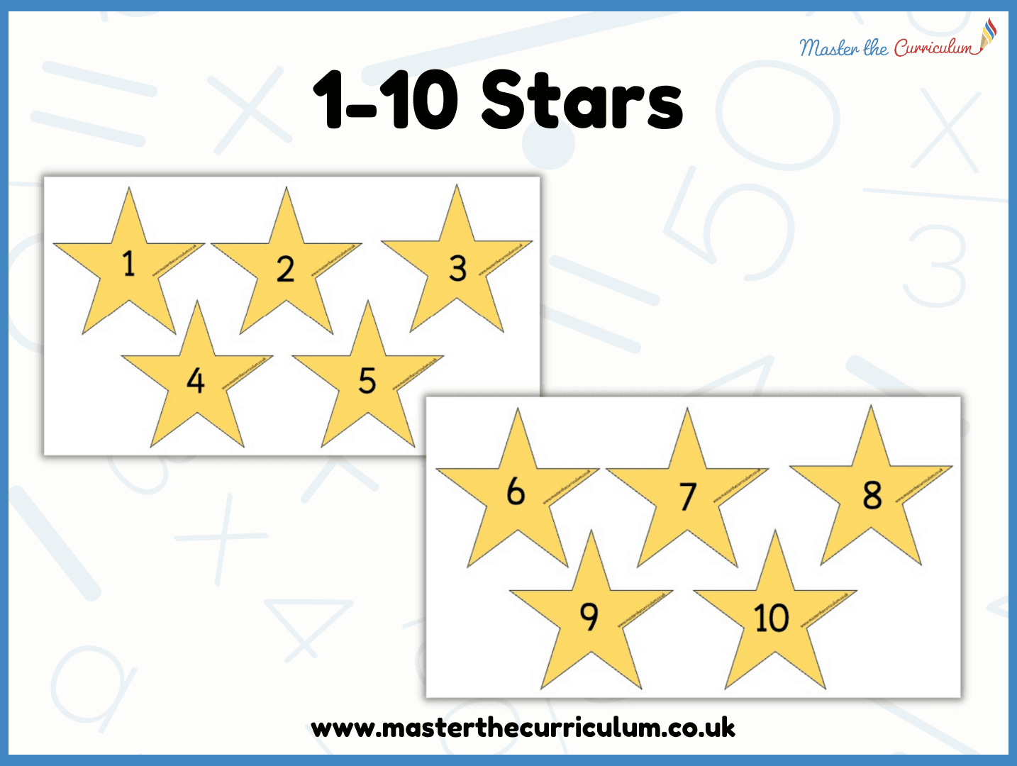 Cover of Digit Number Cards 1-10 Stars