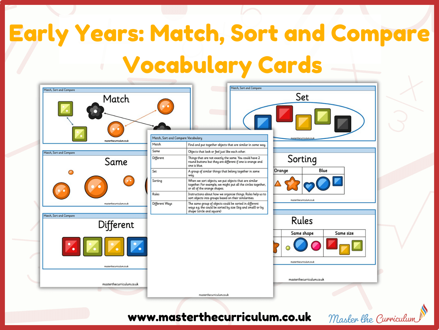 Cover of Autumn Block 1 – Match, Sort and Compare Vocabulary