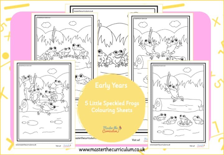 Cover of 5 Little Speckled Frogs Colouring Sheets