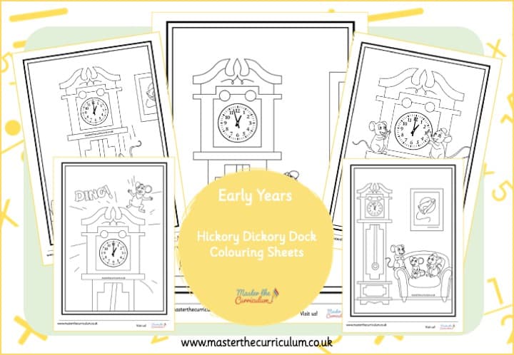 Cover of Hickory Dickory Dock Colouring Sheets