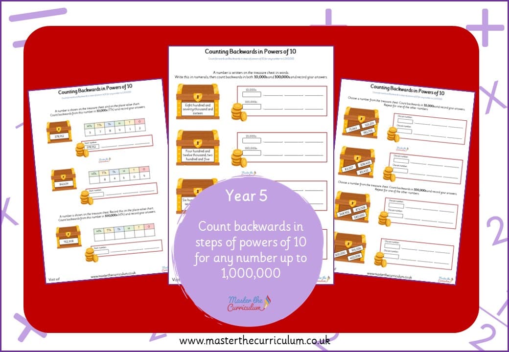 Cover of Count backwards in steps of powers of 10 up to 1,000,000