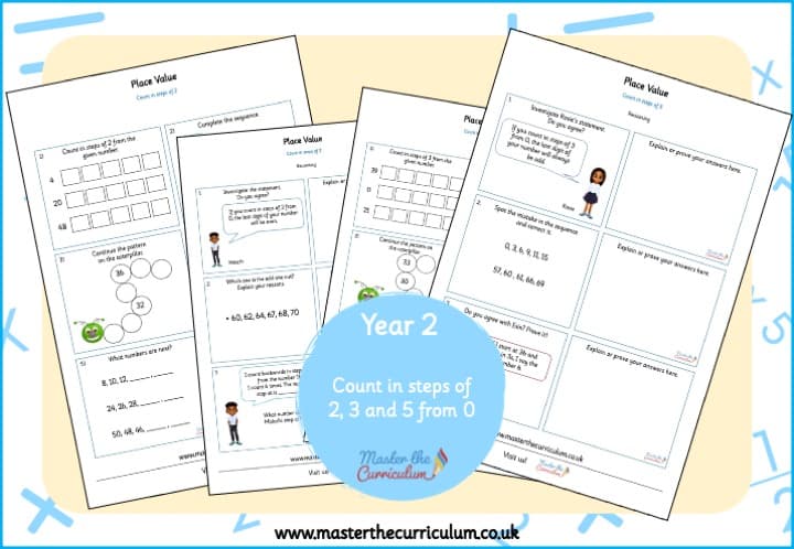 Cover of Year 2: Place Value – Counting in Steps of 3, 5 and 10 Fluency and Reasoning Booklet