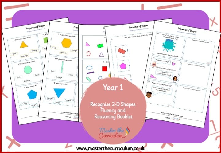 Cover of Recognise 2-D Shapes Fluency and Reasoning Booklet