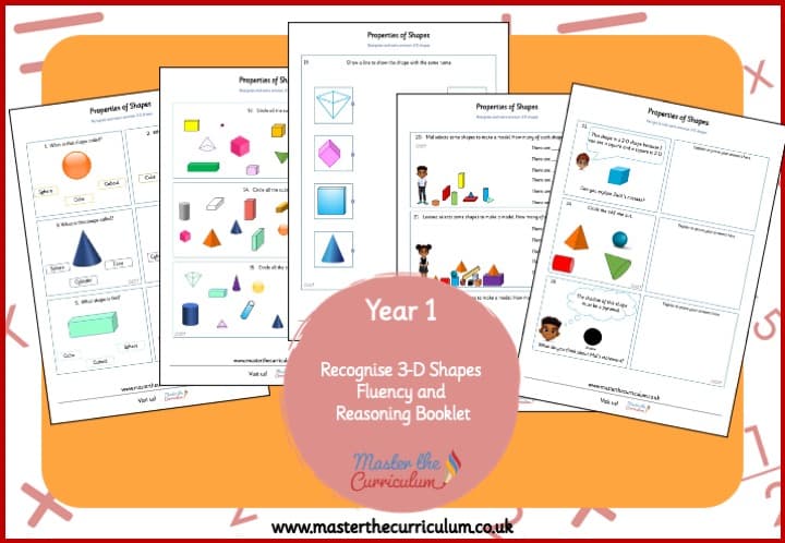 Cover of Recognise 3-D Shapes Fluency and Reasoning Booklet