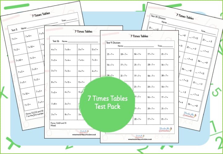 Cover of 7 Times Tables Test Pack