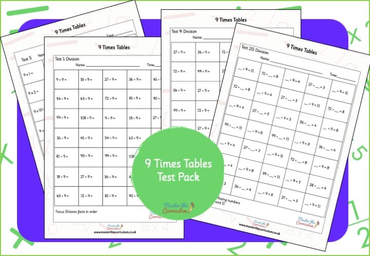Cover of 9 Times Tables Test Pack
