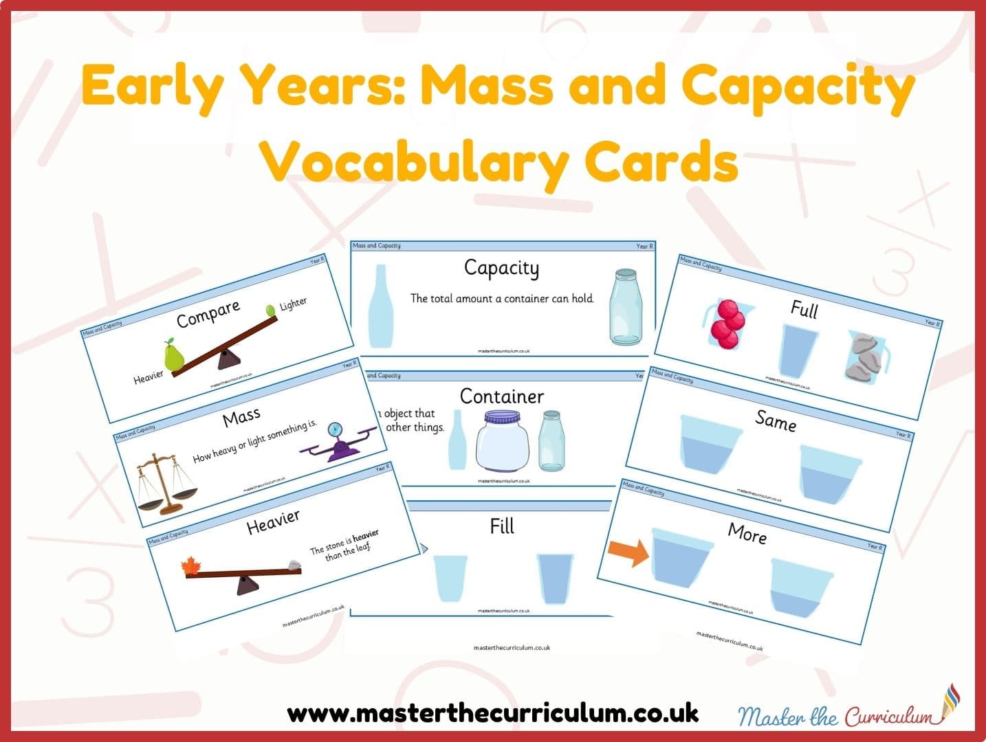 Cover of Mass and Capacity Vocabulary Cards
