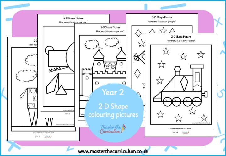 Cover of 2-D Shape Colouring Pictures