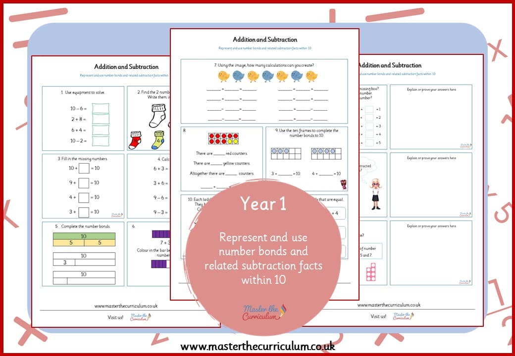 Cover of Number Bonds within 10 Fluency and Reasoning Booklet Set 2