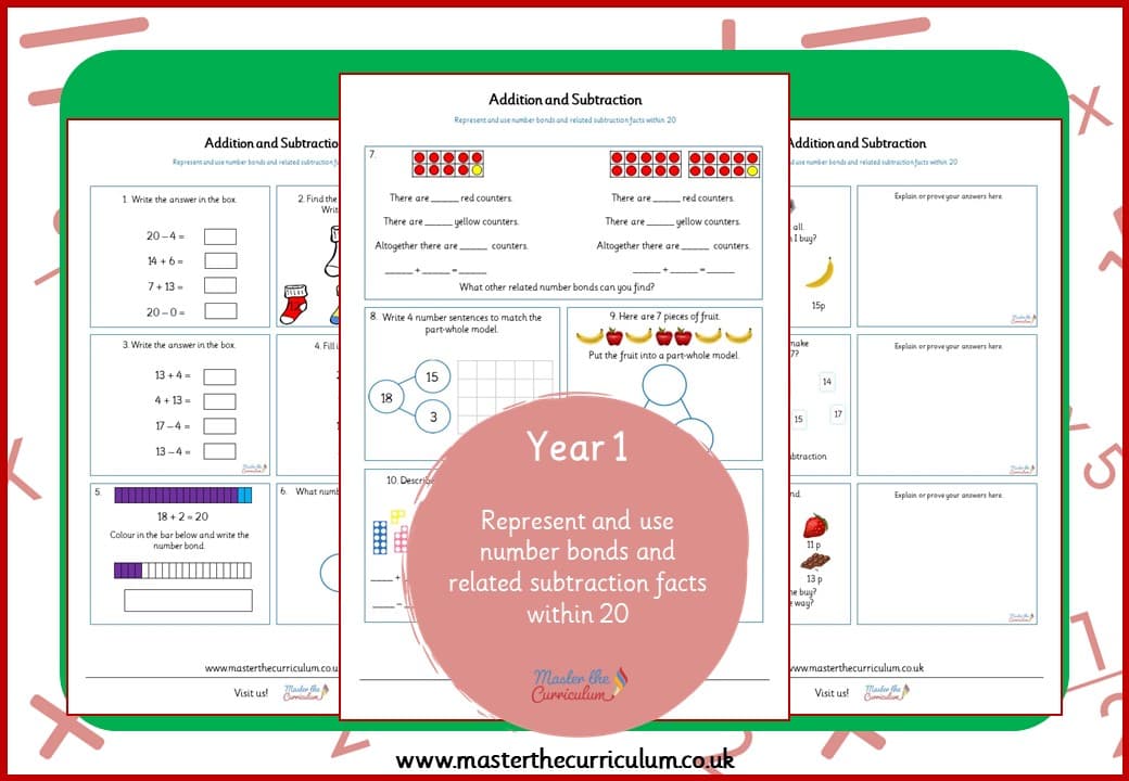 Cover of Number Bonds within 20 Fluency and Reasoning Booklet Set 3