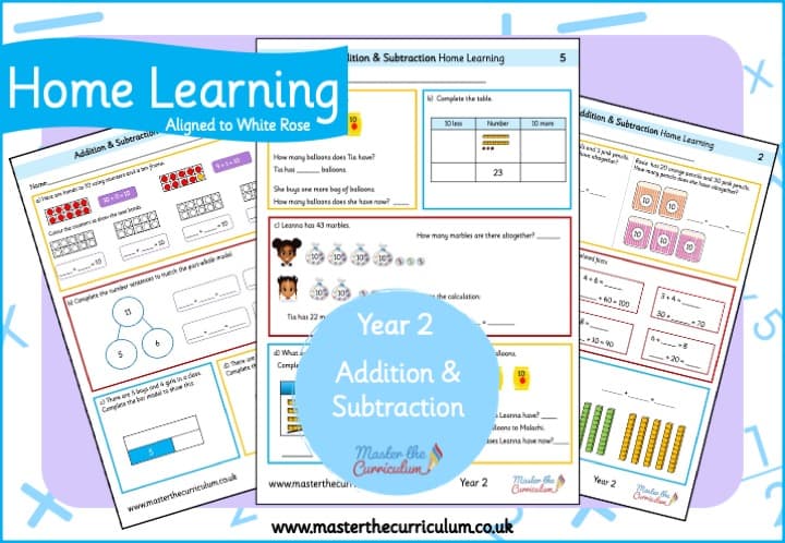 Cover of Year 2 Addition and Subtraction Home Learning