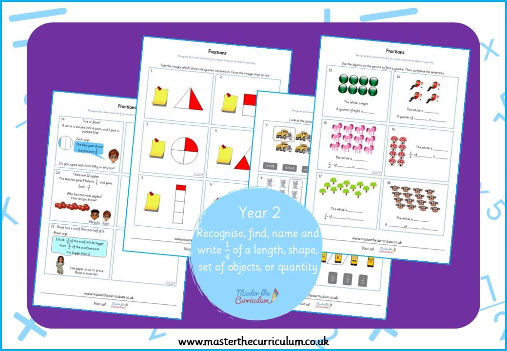 Cover of Recognise, Find, Name and Write One Quarter Fluency and Reasoning Booklet