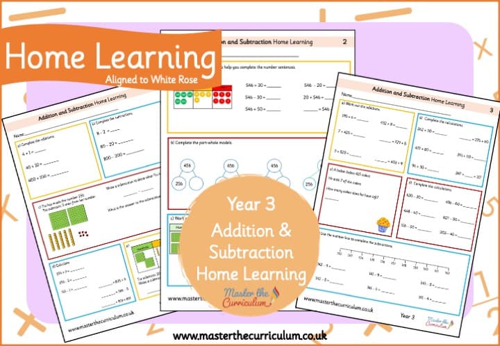 Cover of Year 3 Addition and Subtraction Homework