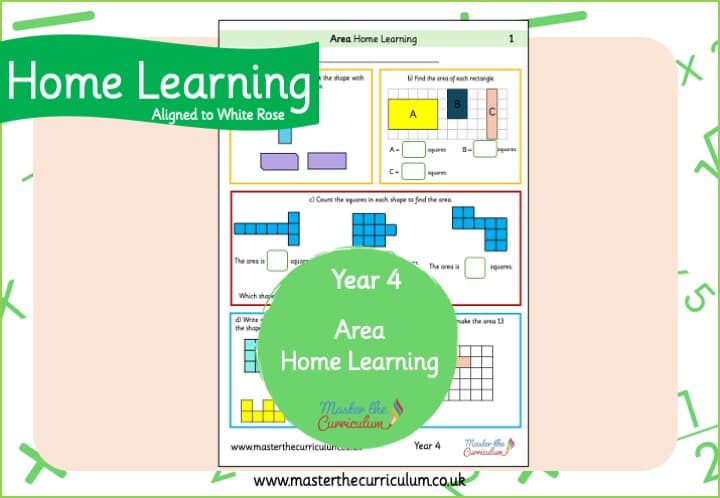 Cover of Year 4 Area Home Learning