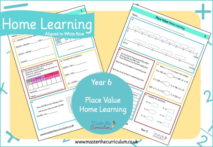 Cover of Year 6 Place Value Home Learning