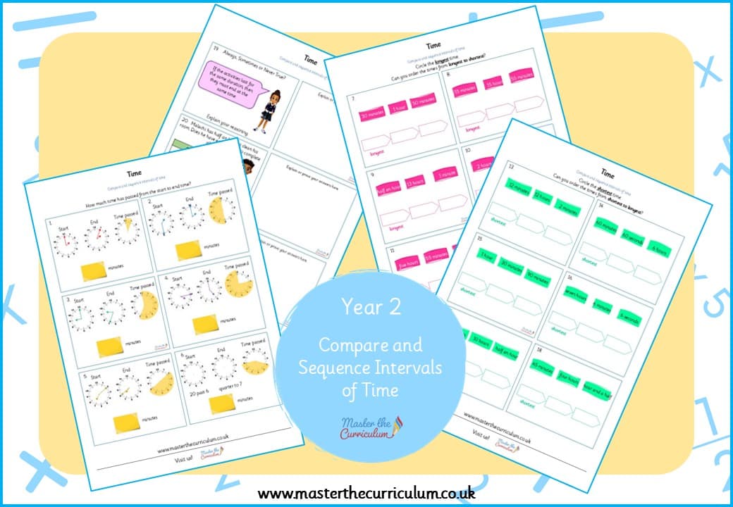 Cover of Compare and Sequence Intervals of Time – Fluency and Reasoning Booklet
