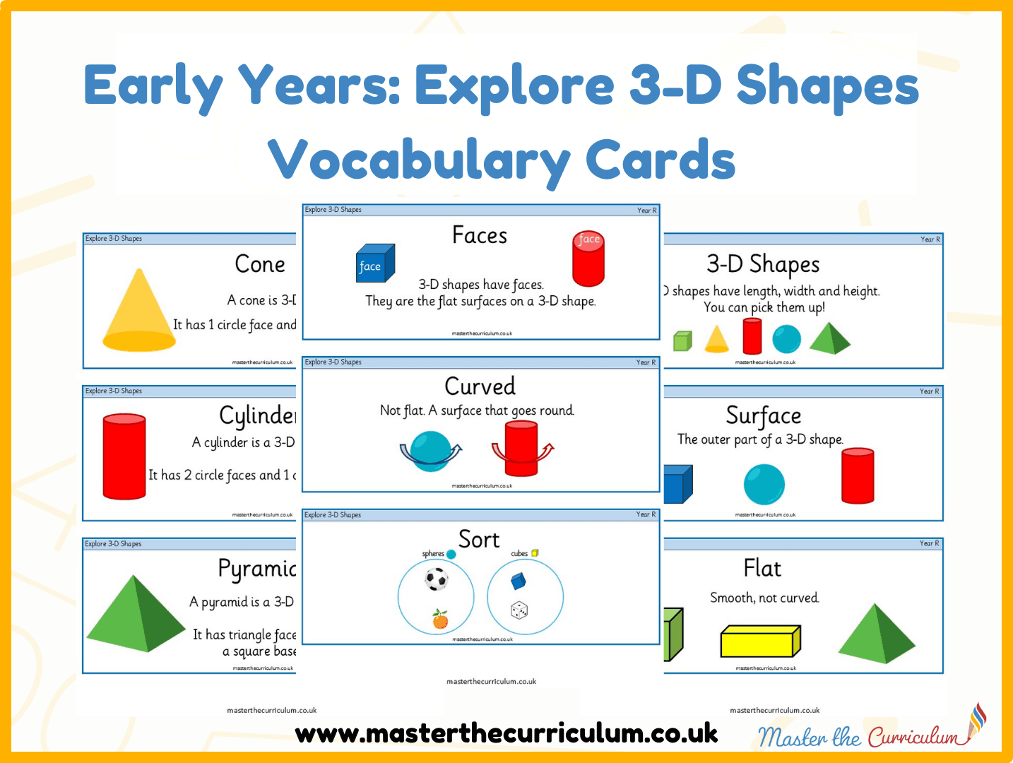 Cover of Explore 3-D Shapes – Vocabulary Cards