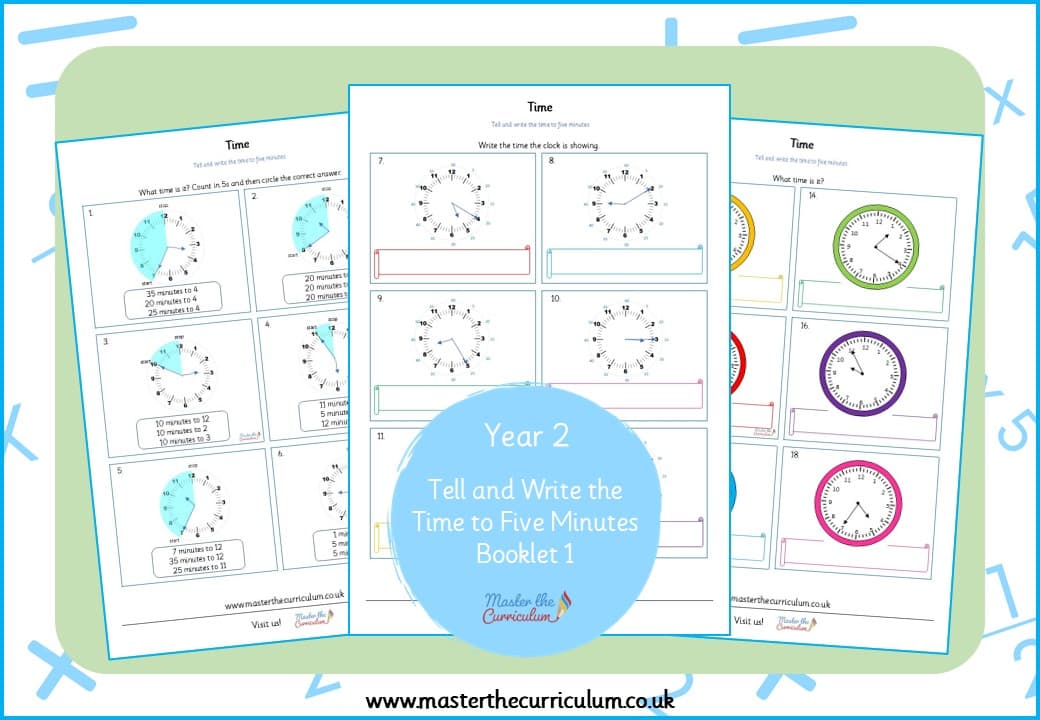 Cover of Tell and Write the Time to 5 Minutes – Fluency Booklet 1