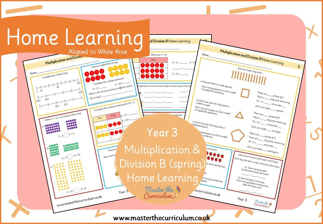 Cover of Year 3 Multiplication and Division B Home Learning