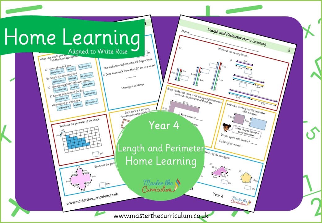 Cover of Year 4 Length and Perimeter Home Learning