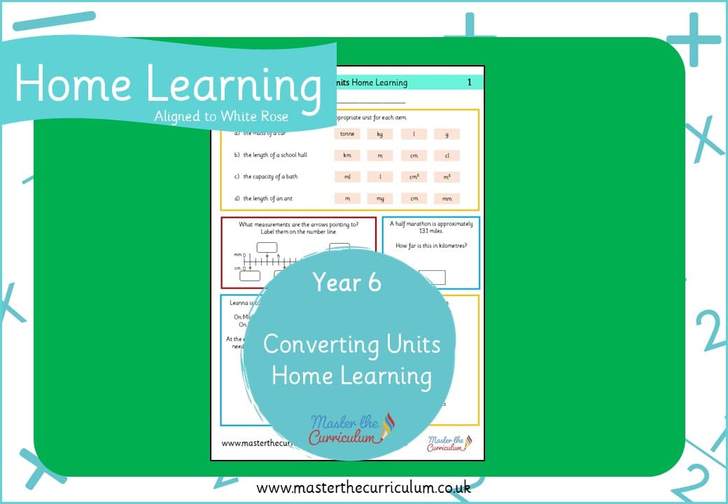 Cover of Year 6 Converting Units Home Learning
