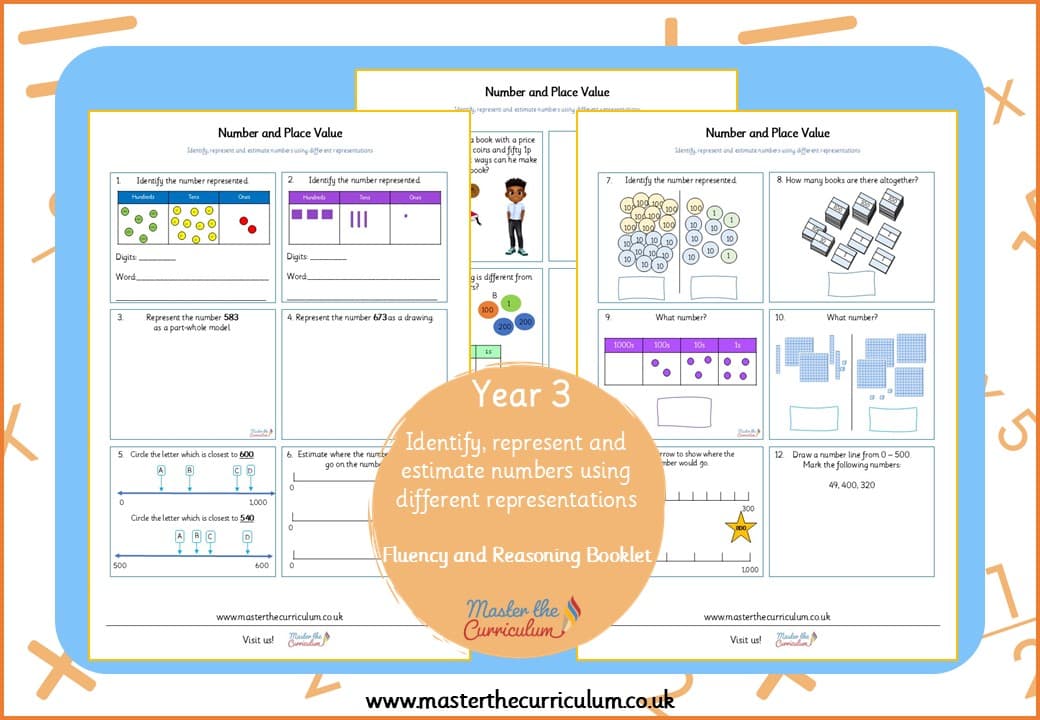 Cover of Year 3: Identify, Represent and Estimate Numbers – Fluency and Reasoning Booklet