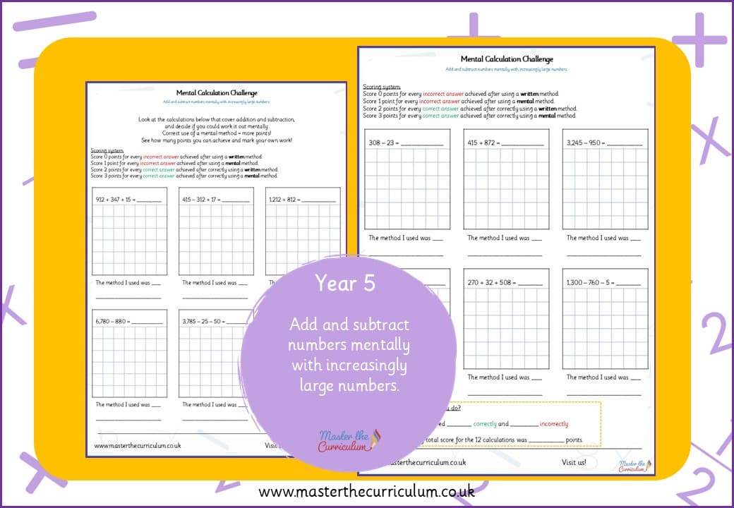 Cover of Mental Addition and Subtraction Challenge
