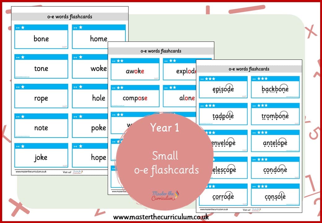 Cover of Individual Flashcards for ‘o-e’